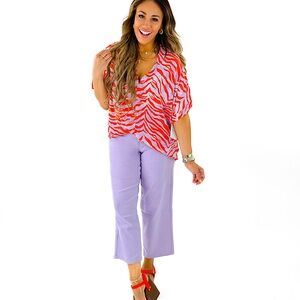 🆕🌿💜ROYALTY FOR ME: LAVENDAR High Waist Hyper-Stretch Crop MEDIUM